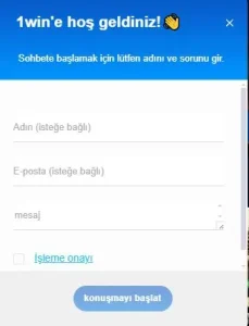 1win canlı destek